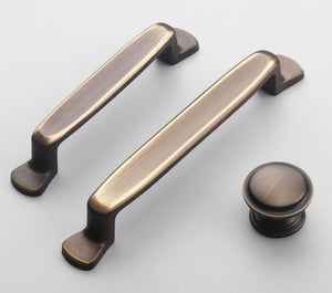 Solid Brass Vintage Cabinet Pulls & Knobs - Antique Bronze Finish - view 3