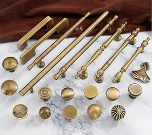 Solid Brass Vintage Cabinet Pulls & Knobs - Antique Bronze Finish - #1 - 15mm / 1pc