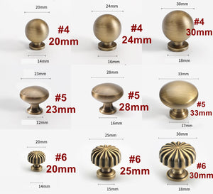 Solid Brass Vintage Cabinet Pulls & Knobs - Antique Bronze Finish - #1 - 20mm / 1pc