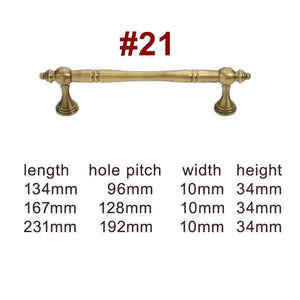 Solid Brass Vintage Cabinet Pulls & Knobs - Antique Bronze Finish - #2 - 25mm / 1pc