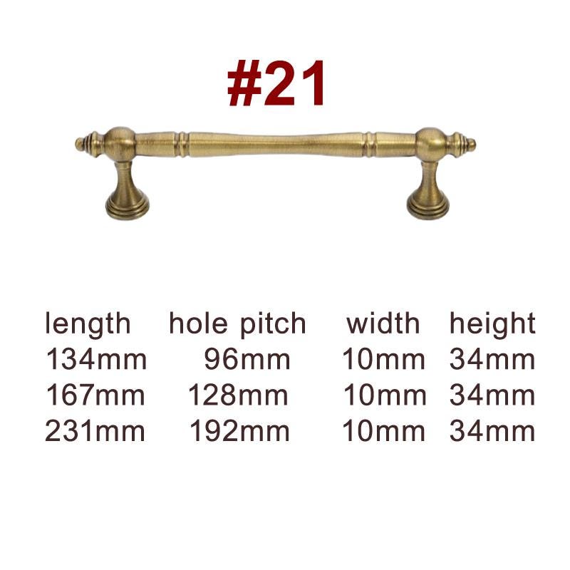 Solid Brass Vintage Cabinet Pulls & Knobs - Antique Bronze Finish - #2 - 25mm / 1pc