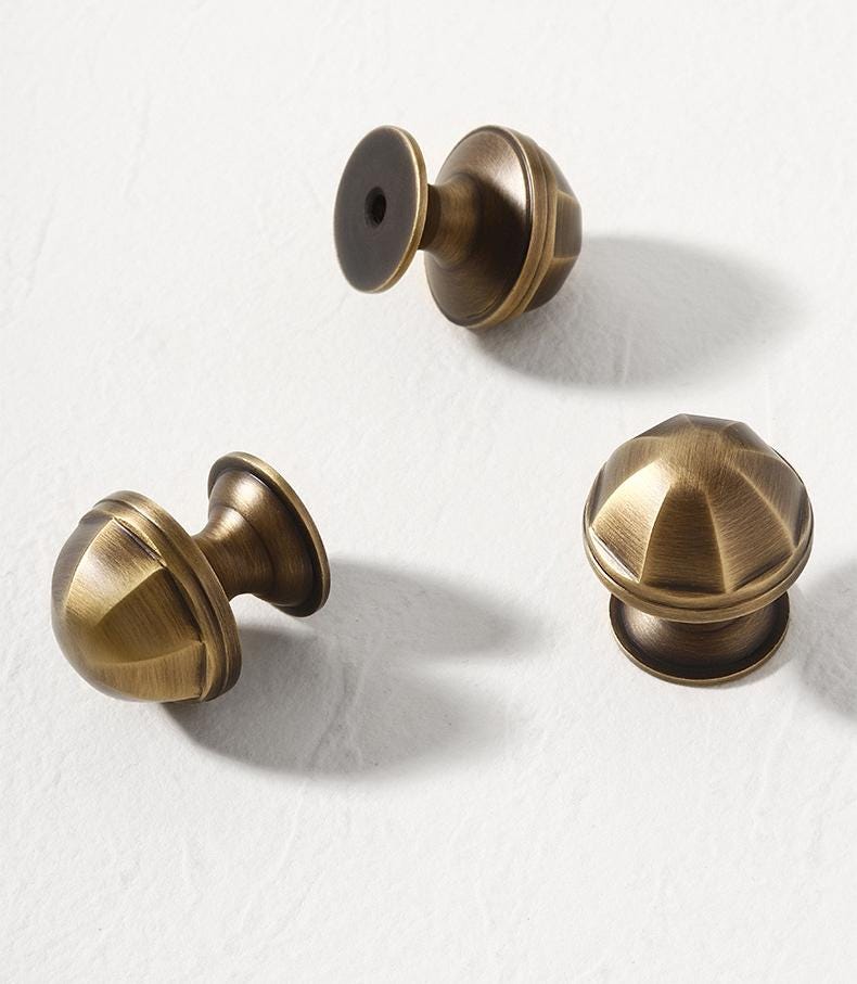 Solid Brass Vintage Cabinet Pulls & Knobs - Antique Bronze Finish - view 6