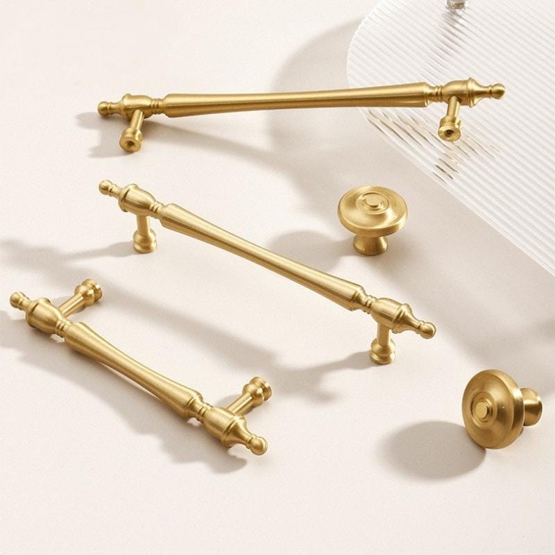 Solid Brass Vintage Cabinet Pulls & Knobs - Antique Bronze Finish - view 10