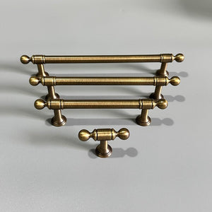 Solid Brass Vintage Cabinet Pulls & Knobs - Furniture Hardware - #1 T-Shape / 1 pc
