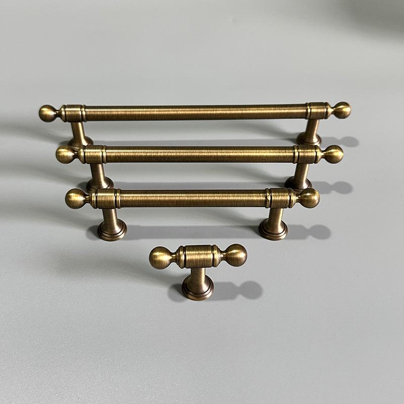 Solid Brass Vintage Cabinet Pulls & Knobs - Furniture Hardware - #1 T-Shape / 1 pc
