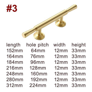 Solid Brass Vintage Cabinet Pulls & Knobs - Brushed Gold Finish - #1 - 32mm / 1pc