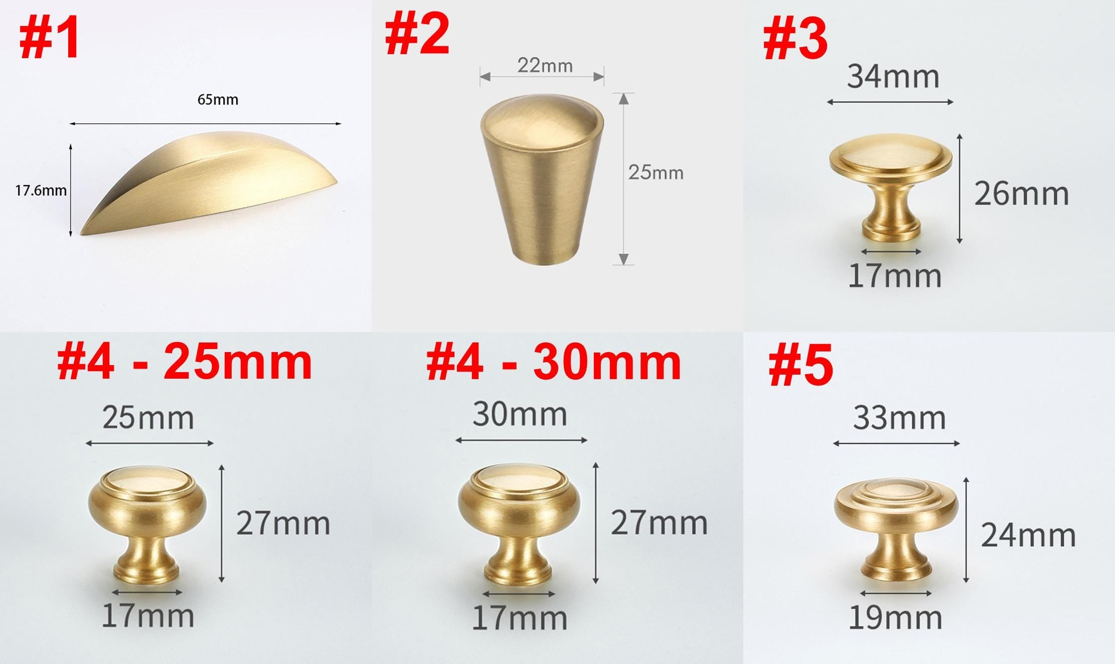 Solid Brass Vintage Cabinet Pulls & Knobs - Gold Finish Hardware - #2 / 1pc