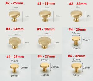 Solid Brass Vintage Cabinet Pulls & Knobs - Matte Gold Finish - #2 - 29mm / 1pc