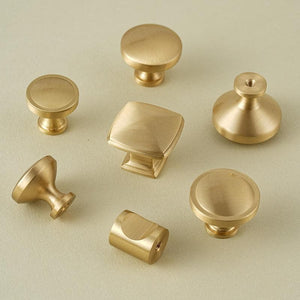 Solid Brass Vintage Cabinet Pulls & Knobs - Matte Gold Finish - #3 - 24mm / 1pc