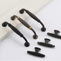 Solid Brass Vintage Cabinet Pulls & Knobs - Red Bronze Finish - #1 Black T-Shape / 1pc
