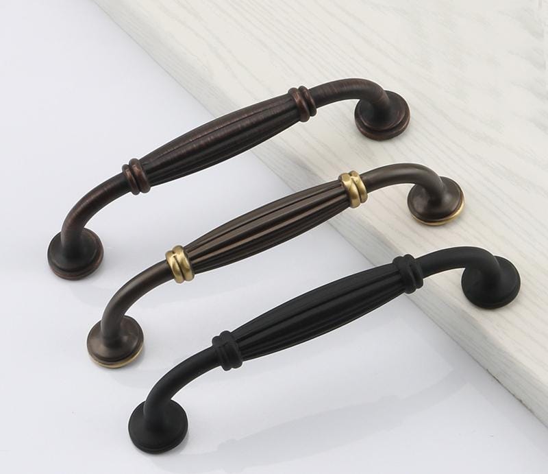 Solid Brass Vintage Cabinet Pulls & Knobs - Red Bronze Finish - #2 / 1pc