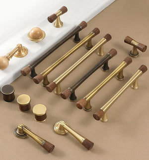Solid Brass Wood Cabinet Pulls & Knobs - Bronze Finish for Cabinets - #1 / 1pc
