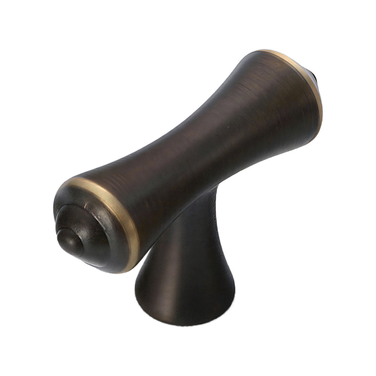 Coffee bronze tapered T-bar cabinet pull.