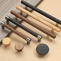 Wood Cabinet Pulls & Knobs - Black Finish for Cabinets & Drawers - #1 - 33mm White Oak / 1pc