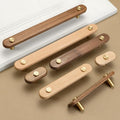 Wood Cabinet Pulls & Knobs - Gold Finish for Cabinets & Drawers - Beech 55mm / 1pc