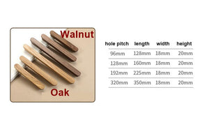 Wood Cabinet Pulls & Knobs - Minimalist Hardware for DIY Projects - 128mm Oak / 1pc