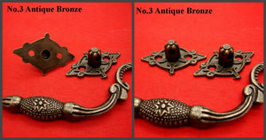 Zinc Alloy Floral Door Knocker Ring Pulls - Antique Bronze Finish - No.1 AntBronze 102mm / 10pcs