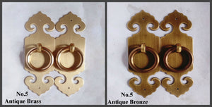 Zinc Alloy Round Door Knocker Ring Pulls - Antique Bronze Finish - #1-Screw Bronze 15cm / 5Sets