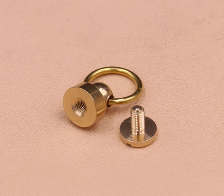 Solid Brass Chain Screw Connector Pull Ring Loop Hardware 9x6.5x9mm