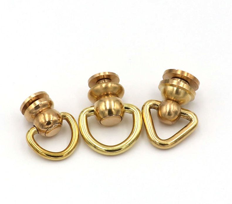 Solid Brass Chain Screw Connector Pull Ring Loop Hardware 15x12mm