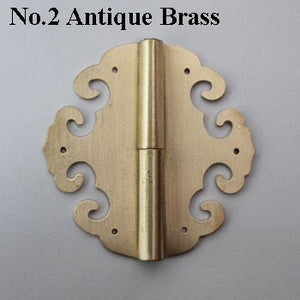 Brass Floral Mini Box Hinges - Antique Bronze Finish for Cabinets - No.1 Ant.Bronze 30mm / 5pcs