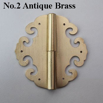 Brass Floral Mini Box Hinges - Antique Bronze Finish for Cabinets - No.1 Ant.Bronze 30mm / 5pcs