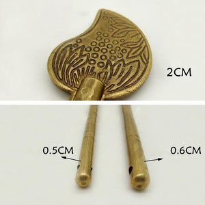 Brass Oriental Decorative Padlocks - Antique Bronze Finish Hardware - 8.5cmx5mm Ant.Bronze / 5pcs
