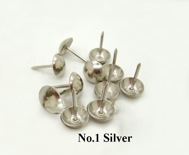 Brass Round Decorative Screw Nails - Antique Bronze Finish Hardware - #1 A.Bronze 11x17mm / 3pcs