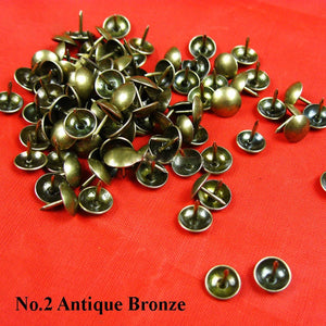 Brass Round Decorative Screw Nails - Antique Bronze Finish Hardware - #1 A.Bronze 11x17mm / 5pcs