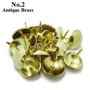 Brass Round Decorative Screw Nails - Antique Bronze Finish Hardware - #1 A.Bronze 11x17mm / 10pcs
