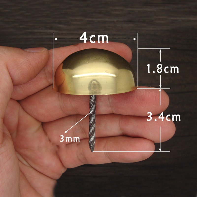 Brass Round Decorative Screw Nails - Antique Bronze Finish Hardware - 30mm Antique Bronze / 10pcs