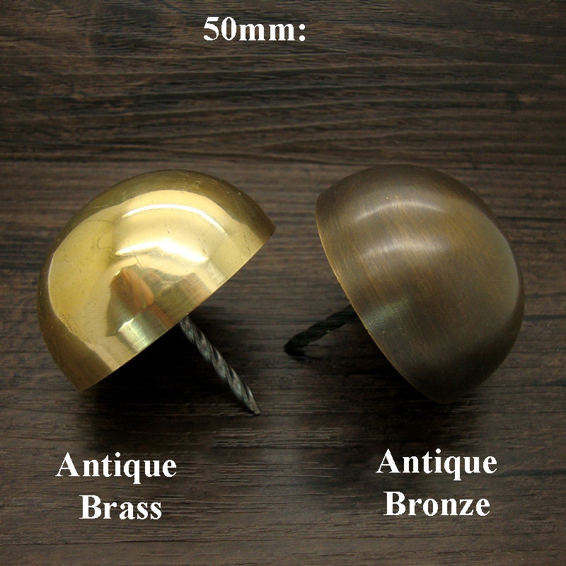 Brass Round Decorative Screw Nails - Antique Bronze Finish Hardware - 30mm Antique Brass / 5pcs