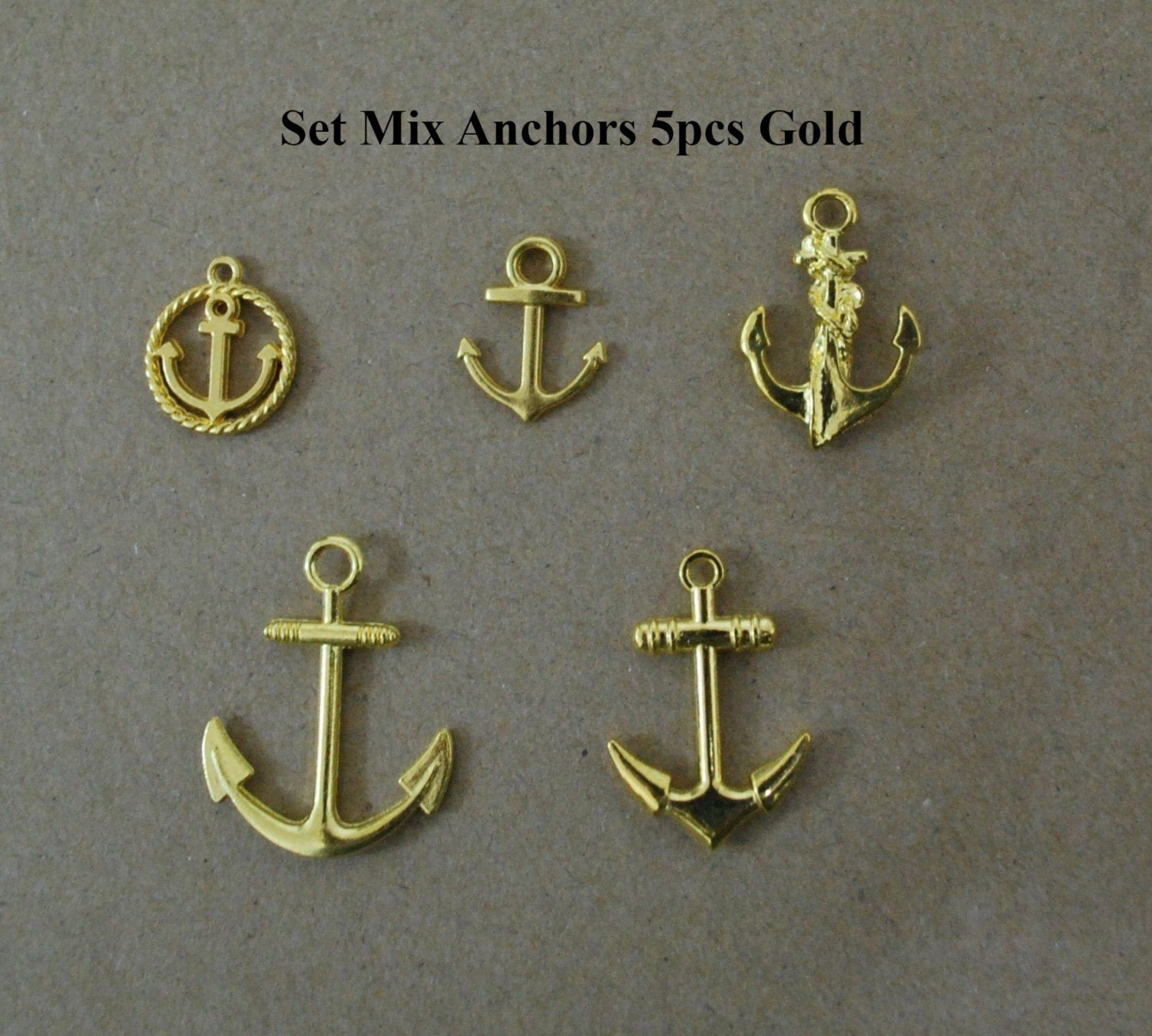 Grab Bag Mix Anchor Charm Pendant Collection Silver Gold Boat Ship Marine Yacht Nautical Sailor Sea Beach Jewelry Making Bracelet Bulk Lot