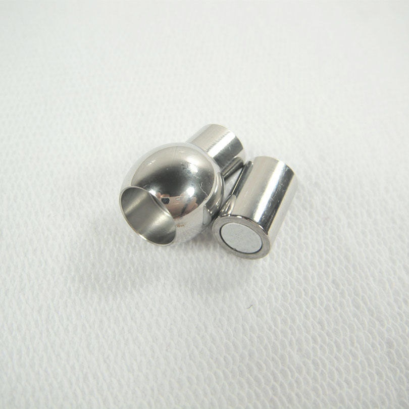 Barrel Magnetic Clasp End Cap Tube Column Glue Closure Fits 2 3 4 5 6 8 mm Round Leather Cord Kumihimo Bracelet Silver