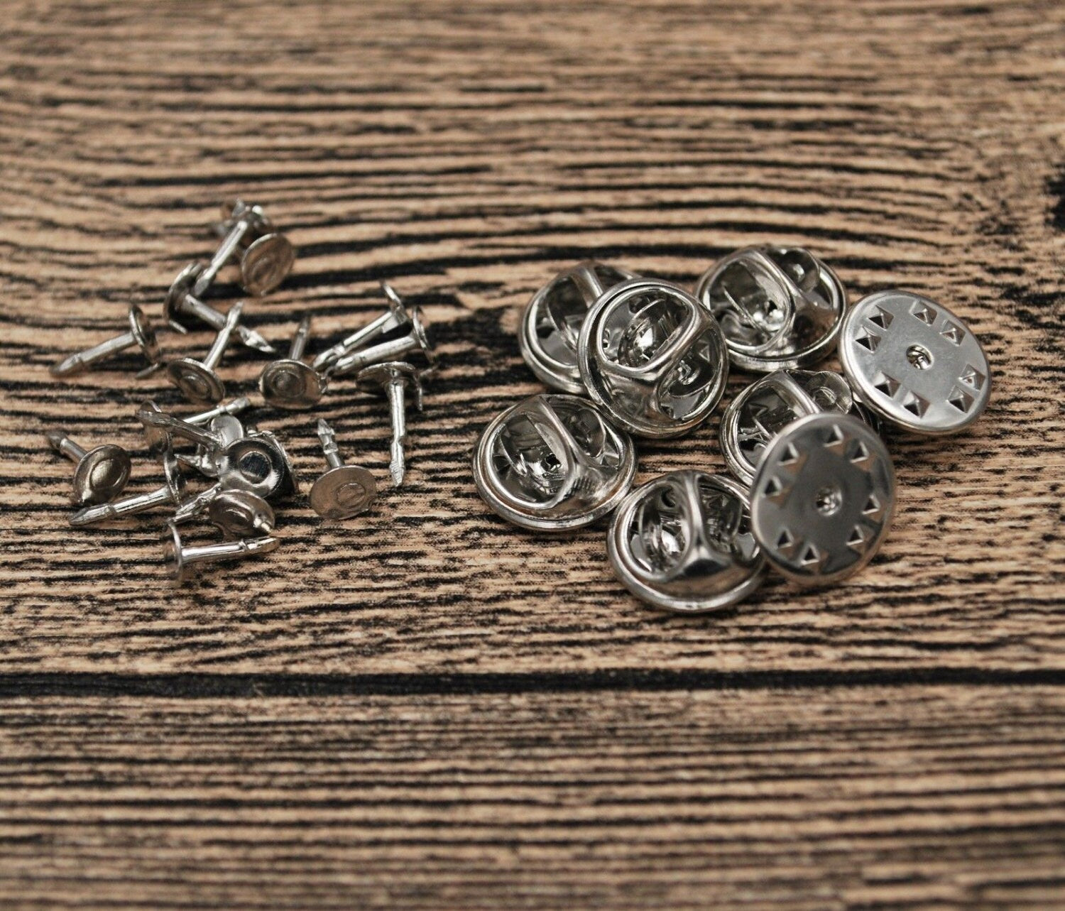 Set Nail Tie Tac Tack Lapel Pin Back Clutch Scatter Butterfly Clasp Squeeze Round Pinch Clip Badge Hat Bag Brooch Collar Vest Cap