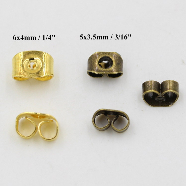 Stud Earring Back Butterfly Earnut Stopper Safety Clutch Silver Gold Bronze Ear Nut Scroll Wire Post Component Part Jewelry Making Supply