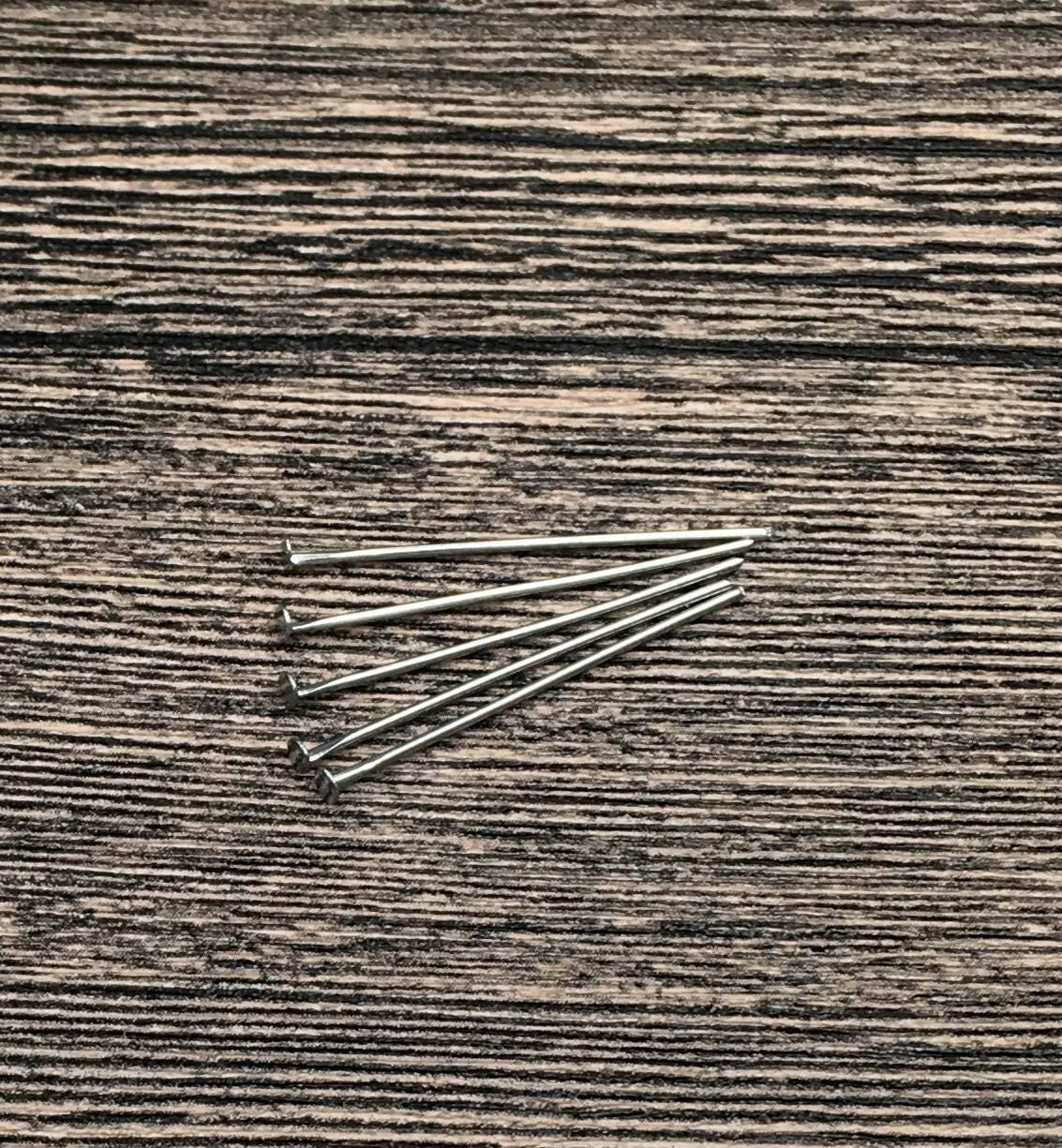 Flat Head Pin Long T Headpin Finding 1 3/8" 2" 45 50 55 60mm 21 Gauge 0.7mm Wire Thickness Wholesale Bulk Lot Jewelry Making Craft Supply