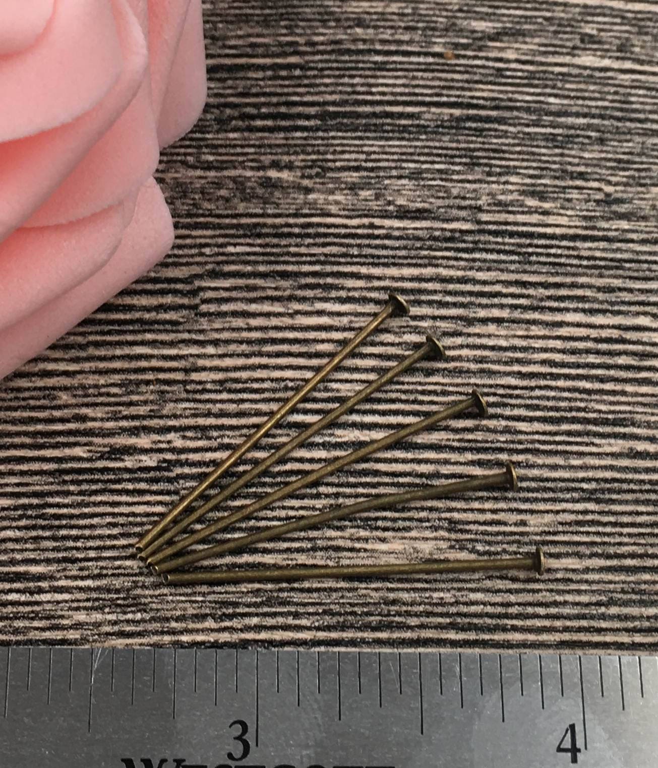 Flat Head Pin Long T Headpin Finding 1 3/8" 2" 45 50 55 60mm 21 Gauge 0.7mm Wire Thickness Wholesale Bulk Lot Jewelry Making Craft Supply