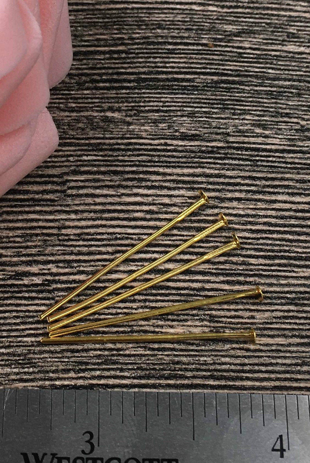 Flat Head Pin Long T Headpin Finding 1 3/8" 2" 45 50 55 60mm 21 Gauge 0.7mm Wire Thickness Wholesale Bulk Lot Jewelry Making Craft Supply