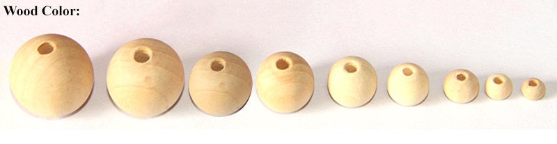 Natural Round Wooden Spacer Beads Center Drilled Two Holes Jewelry Making Craft DIY Bracelet Accessories 4 6 8 10 12 14 16 18 20 mm