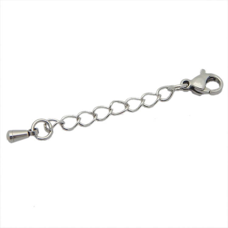 Surgical Stainless Steel Silver Tone Extender Chain for Necklace Bracelet 50 55 60 65 70 mm