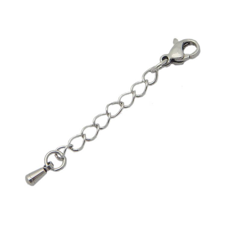 Surgical Stainless Steel Silver Tone Extender Chain for Necklace Bracelet 50 55 60 65 70 mm