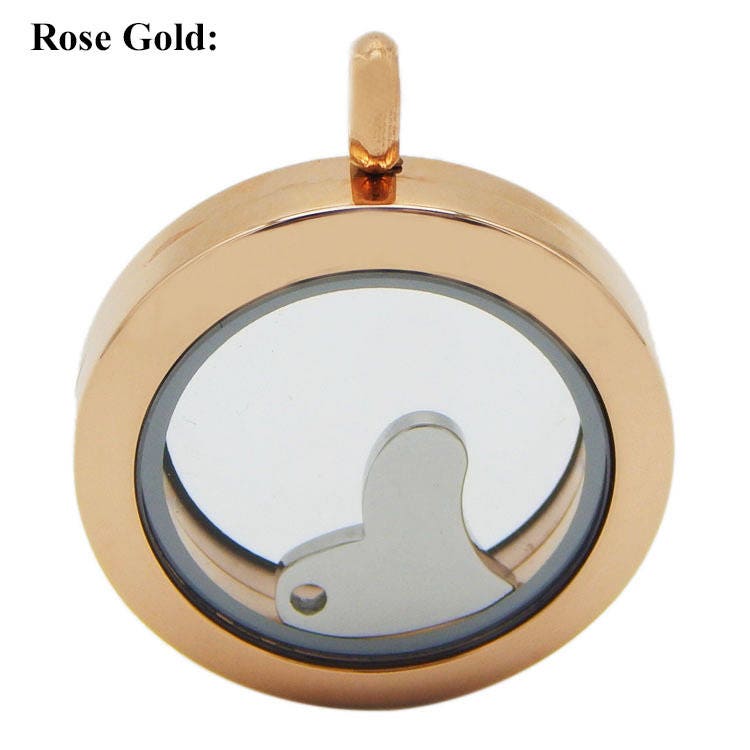 Surgical Stainless Steel Silver Tone Plain Round Pendant Glass Living Floating Memory Locket 20 25 30 35 38 mm Final Sale