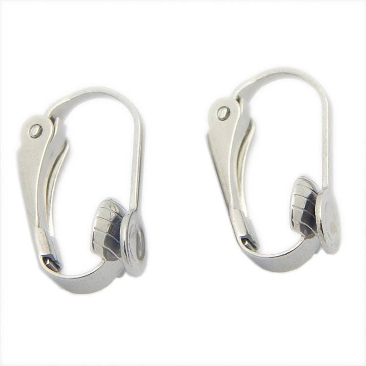 Surgical Stainless Steel Clip On Earring with Glue Pad non Pierced Ear Hook Blank Silver Tone Earwire Earcuff Wire Cuff Finding 16*10mm