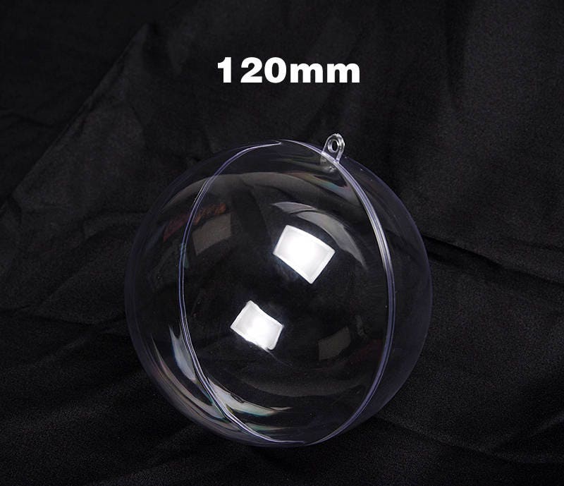 Clear Plastic Bauble Round Fillable Hanging Ball Ornament Acrylic Sphere Heart Christmas Decor Holiday Favor Candy Soap Bath Bomb Mold Craft