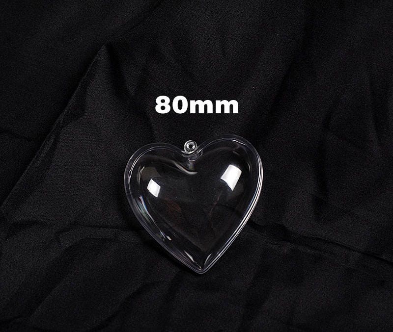 Clear Plastic Bauble Round Fillable Hanging Ball Ornament Acrylic Sphere Heart Christmas Decor Holiday Favor Candy Soap Bath Bomb Mold Craft