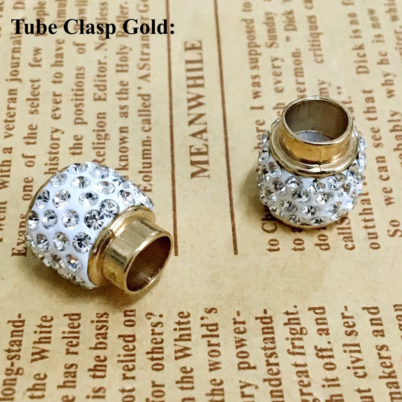 Crystal Magnetic Clasp Glue Clay Rhinestone Tube Barrel 1/8" 1/4"  3/6/7mm Round Leather Cord Kumihimo Strong End Cap DIY Supply Final Sale