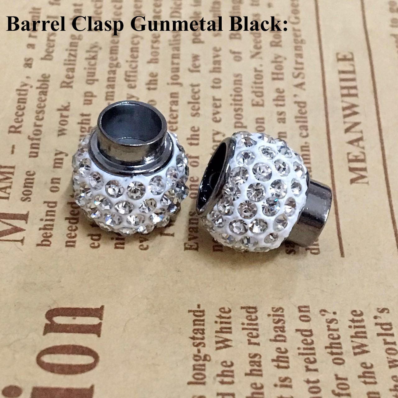 Crystal Magnetic Clasp Glue Clay Rhinestone Tube Barrel 1/8" 1/4"  3/6/7mm Round Leather Cord Kumihimo Strong End Cap DIY Supply Final Sale