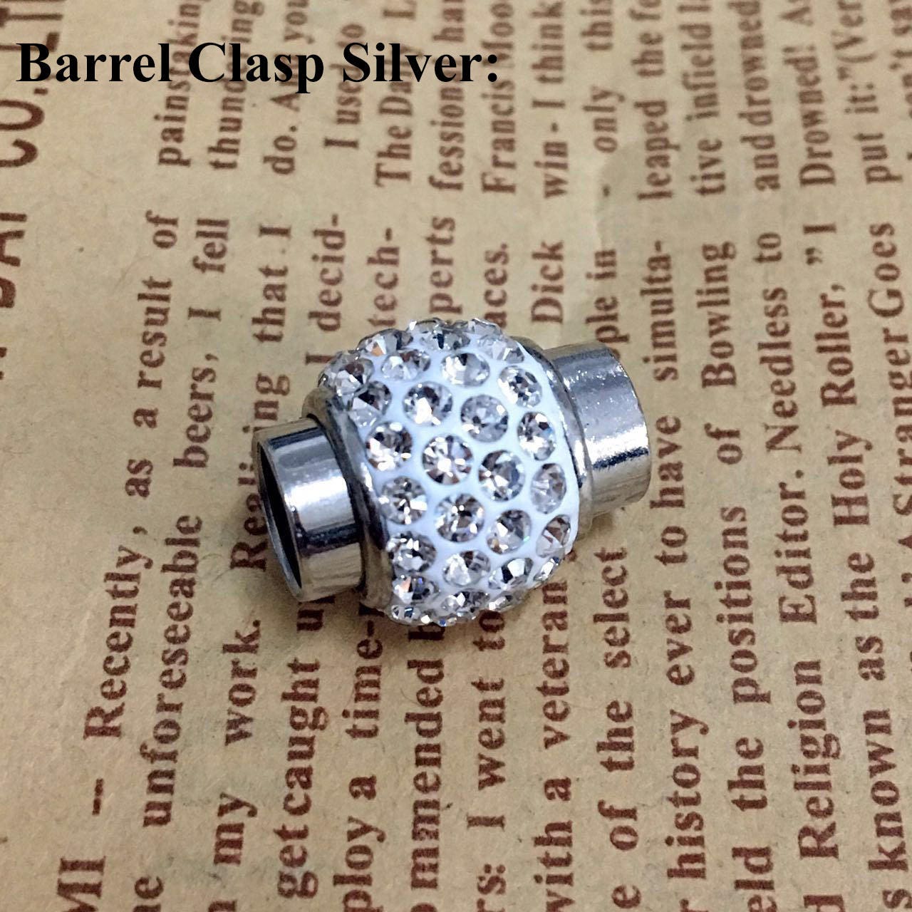 Crystal Magnetic Clasp Glue Clay Rhinestone Tube Barrel 1/8" 1/4"  3/6/7mm Round Leather Cord Kumihimo Strong End Cap DIY Supply Final Sale