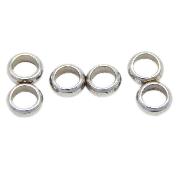 Surgical Stainless Steel Double Donut Spacer Bead Silver Slider 8 Eight Shape Round Leather Cord Rope Two Hole Welded Soldered 2 3 4mm